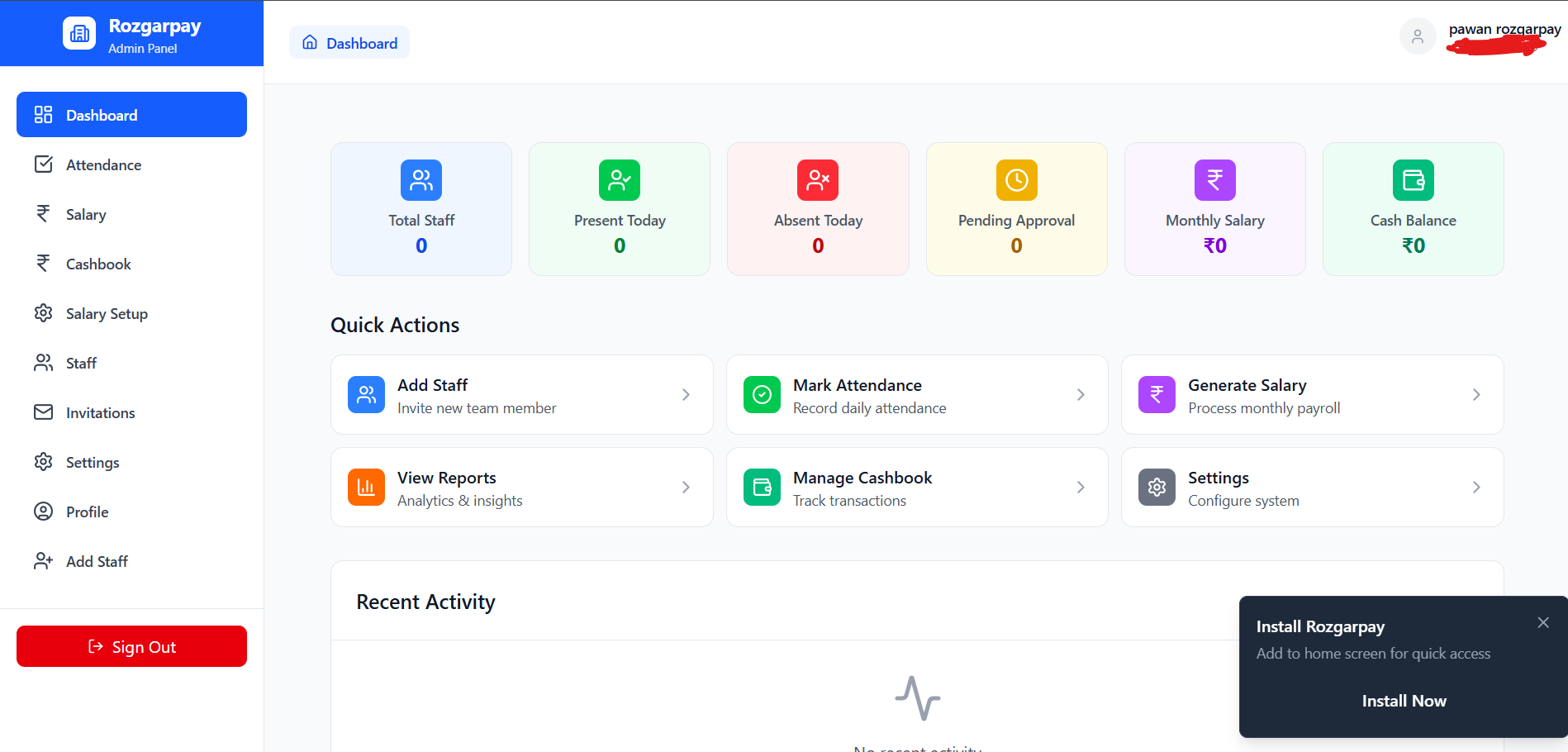DeskGo admin dashboard for operations and inventory visibility